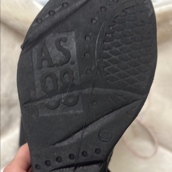 A.S.98 Black and Tan Wedge Sandals - Picture 10 of 10